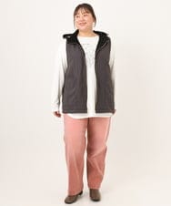 OLJKD01139 eur3(エウルキューブ) 【WEB先行販売】【大きいサイズ】リバーシブルベスト ブラック