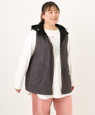 OLJKD01139 eur3(エウルキューブ) 【WEB先行販売】【大きいサイズ】リバーシブルベスト ブラック