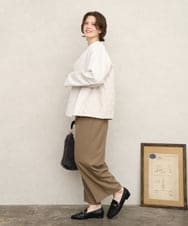 OLJKD02149 eur3(エウルキューブ) 【大きいサイズ】ノーカラーキルトコンビジャケット グレージュ