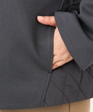 OLJKD02149 eur3(エウルキューブ) 【大きいサイズ】ノーカラーキルトコンビジャケット ダークグレー