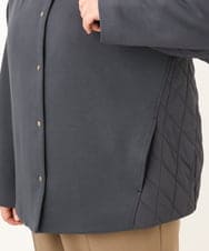 OLJKD02149 eur3(エウルキューブ) 【大きいサイズ】ノーカラーキルトコンビジャケット ダークグレー