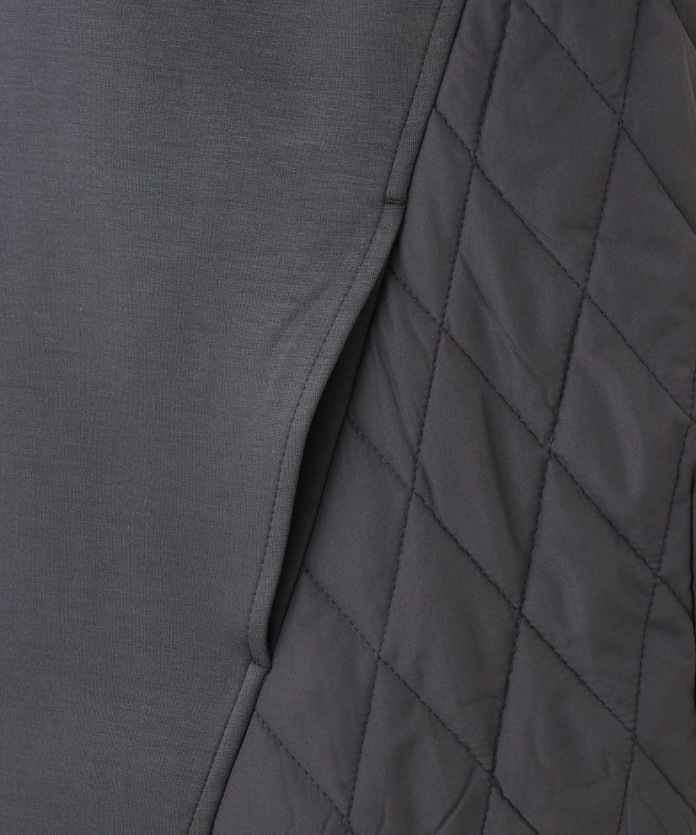 OLJKD02149 eur3(エウルキューブ) 【大きいサイズ】ノーカラーキルトコンビジャケット ダークグレー