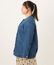 OLJKD06189 eur3(エウルキューブ) 【WEB先行販売】【大きいサイズ】デニムブルゾン ブルー