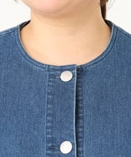OLJKD06189 eur3(エウルキューブ) 【WEB先行販売】【大きいサイズ】デニムブルゾン ブルー