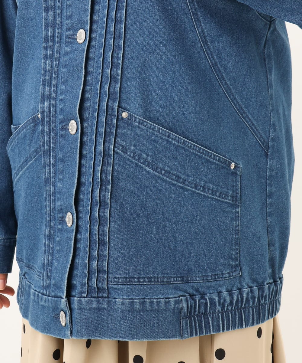 OLJKD06189 eur3(エウルキューブ) 【WEB先行販売】【大きいサイズ】デニムブルゾン ブルー