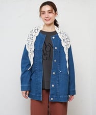 OLJKD06189 eur3(エウルキューブ) 【大きいサイズ】デニムブルゾン ブルー