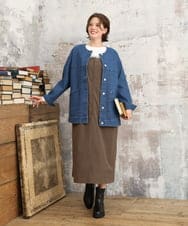 OLJKD06189 eur3(エウルキューブ) 【WEB先行販売】【大きいサイズ】デニムブルゾン ブルー