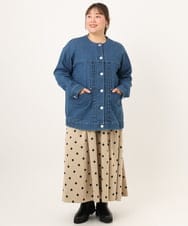 OLJKD06189 eur3(エウルキューブ) 【WEB先行販売】【大きいサイズ】デニムブルゾン ブルー