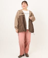 OLJKD07189 eur3(エウルキューブ) 【WEB先行販売】【大きいサイズ】バイカラーマウンテンパーカー モカ