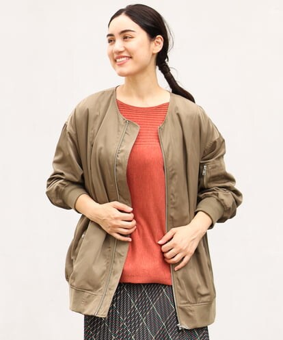 OLJKP02160 eur3 【雑誌掲載】【大きいサイズ】MA-1風コンパクトブルゾン