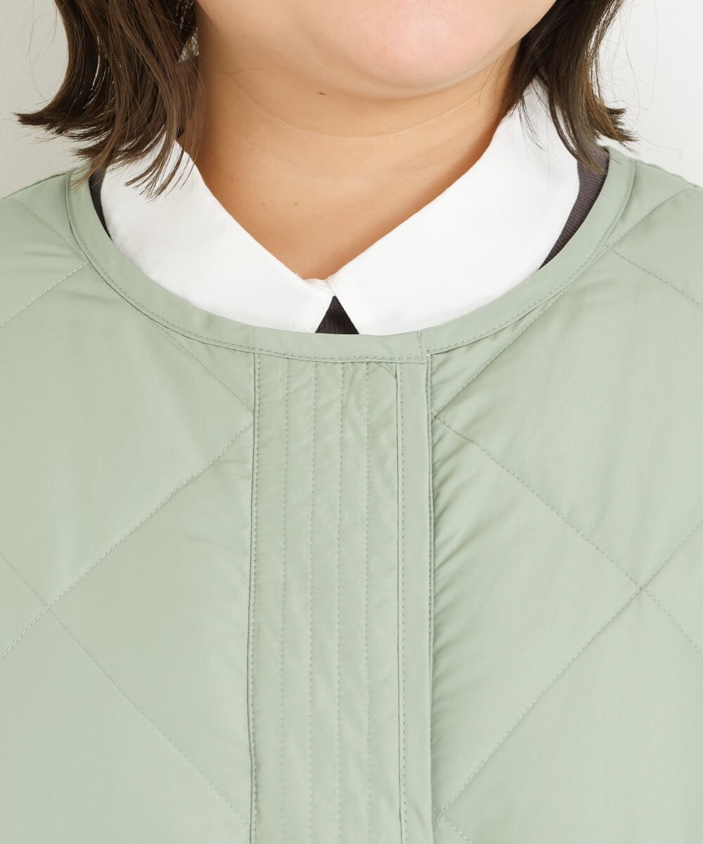 OLJKP03160 eur3(エウルキューブ) 【大きいサイズ】ライトダウンロングコート ライトグリーン(30)