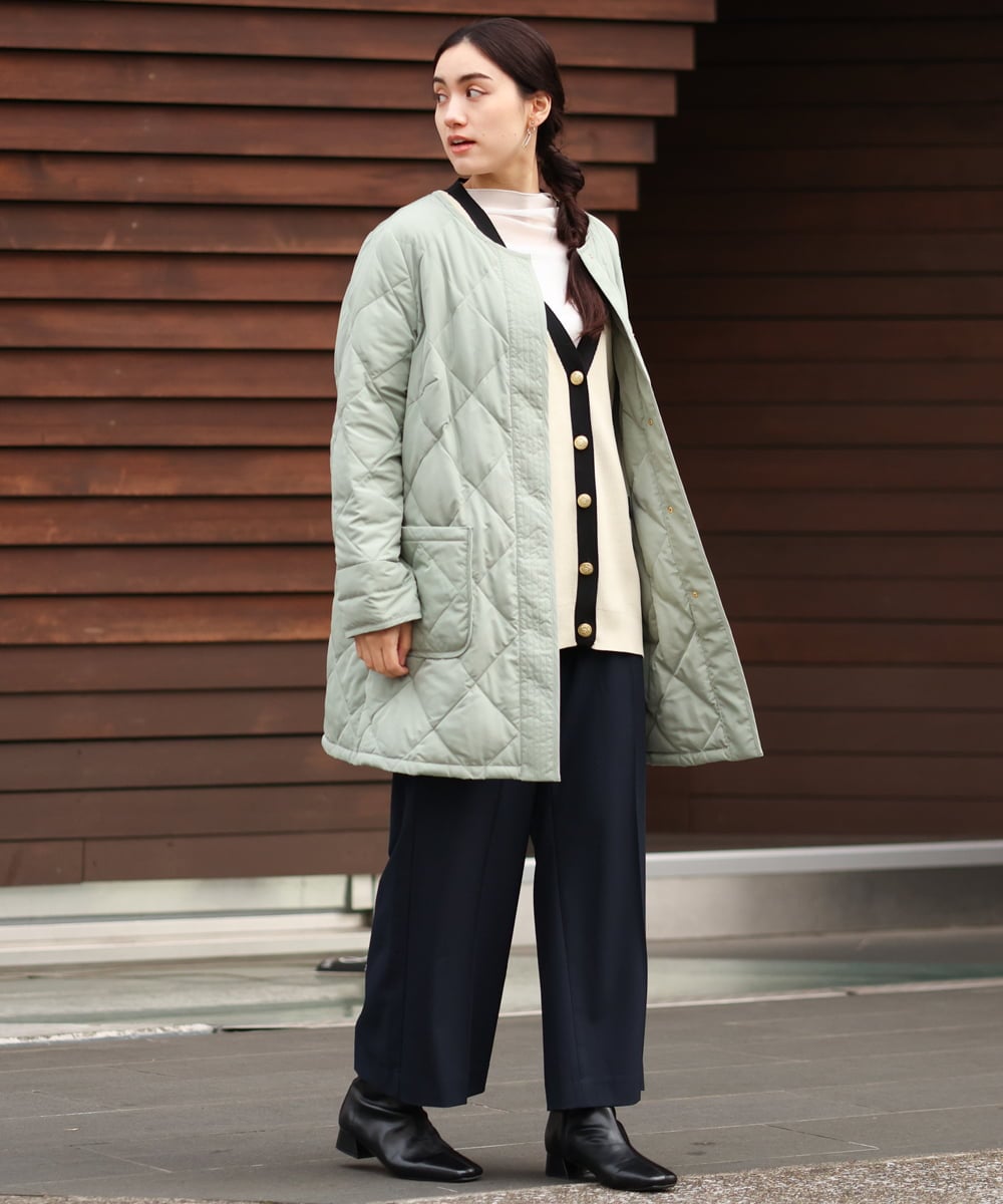 OLJKP03160 eur3(エウルキューブ) 【大きいサイズ】ライトダウンロングコート ライトグリーン(30)