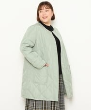 OLJKP03160 eur3(エウルキューブ) 【大きいサイズ】ライトダウンロングコート ライトグリーン(30)