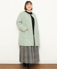 OLJKP03160 eur3(エウルキューブ) 【大きいサイズ】ライトダウンロングコート ライトグリーン(30)
