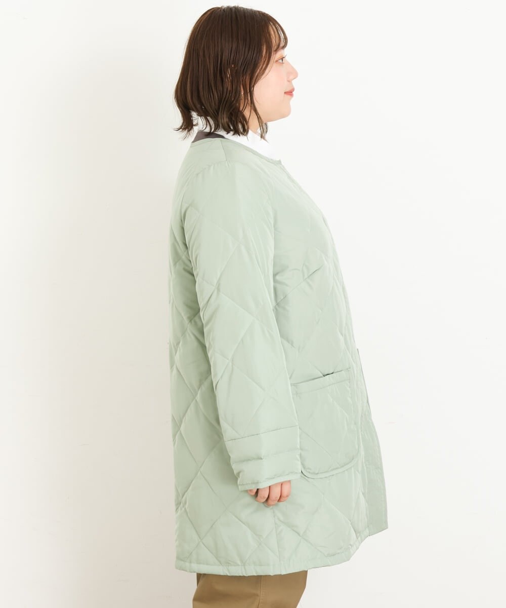 OLJKP03160 eur3(エウルキューブ) 【大きいサイズ】ライトダウンロングコート ライトグリーン(30)