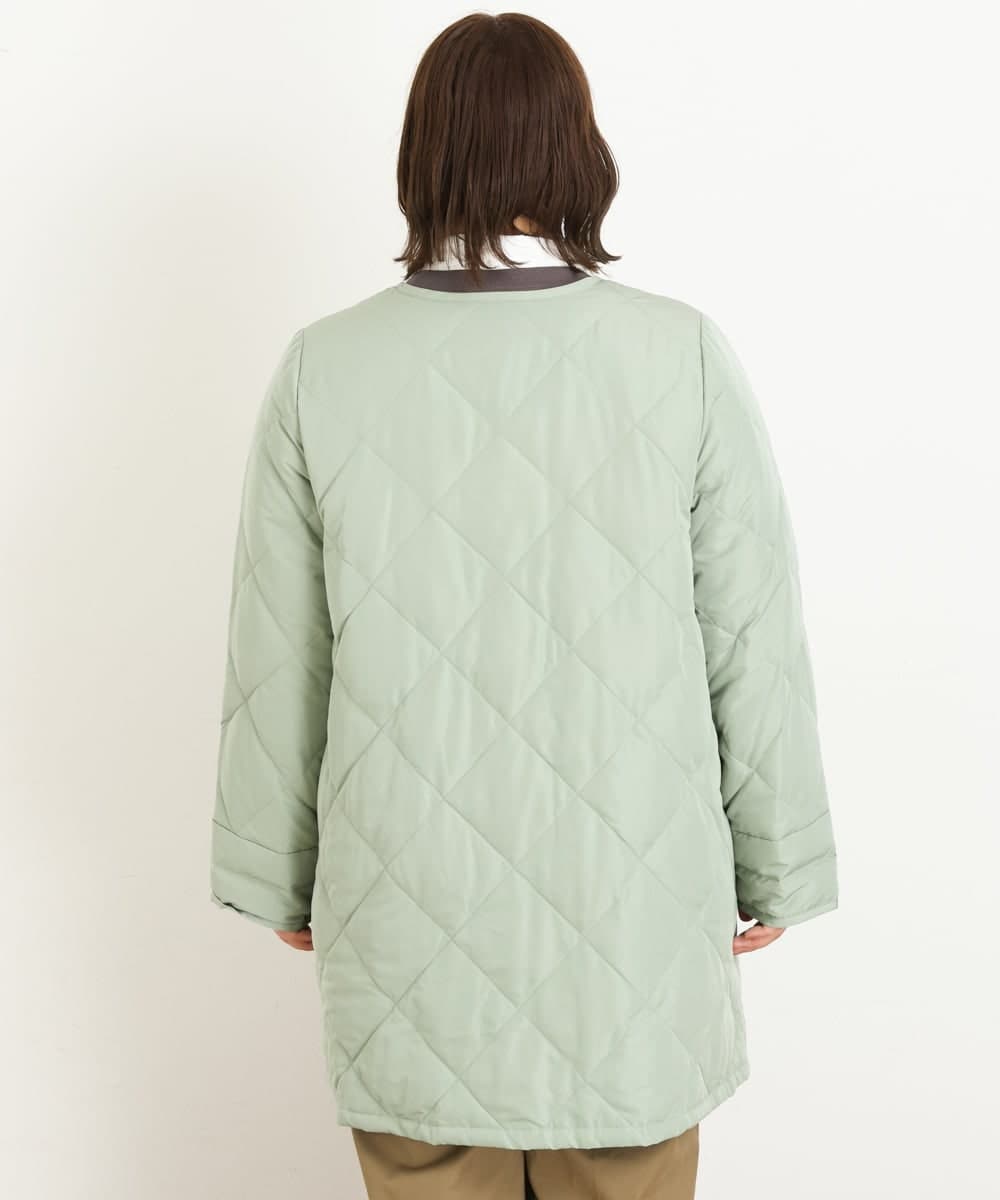 OLJKP03160 eur3(エウルキューブ) 【大きいサイズ】ライトダウンロングコート ライトグリーン(30)