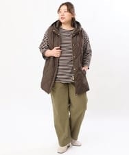 OLJKS01209 eur3(エウルキューブ) 【大きいサイズ】マットタフタダウンベスト ブラウン(87）