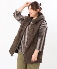 OLJKS01209 eur3(エウルキューブ) 【大きいサイズ】マットタフタダウンベスト ブラウン(87）