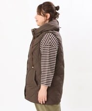 OLJKS01209 eur3(エウルキューブ) 【大きいサイズ】マットタフタダウンベスト ブラウン(87）