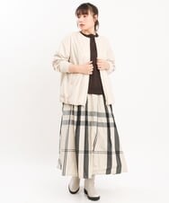 OLJKS07179 eur3(エウルキューブ) 【大きいサイズ】ノーカラーフェイクレザーブルゾン ベージュ(82)