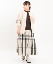 OLJKS07179 eur3(エウルキューブ) 【大きいサイズ】ノーカラーフェイクレザーブルゾン ベージュ(82)