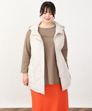 OLJKV01239 eur3(エウルキューブ) 【大きいサイズ】ダウンベスト グレージュ(89)