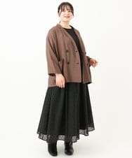 OLJKV11149 eur3(エウルキューブ) 【大きいサイズ】シアージャケット ブラウン(87)