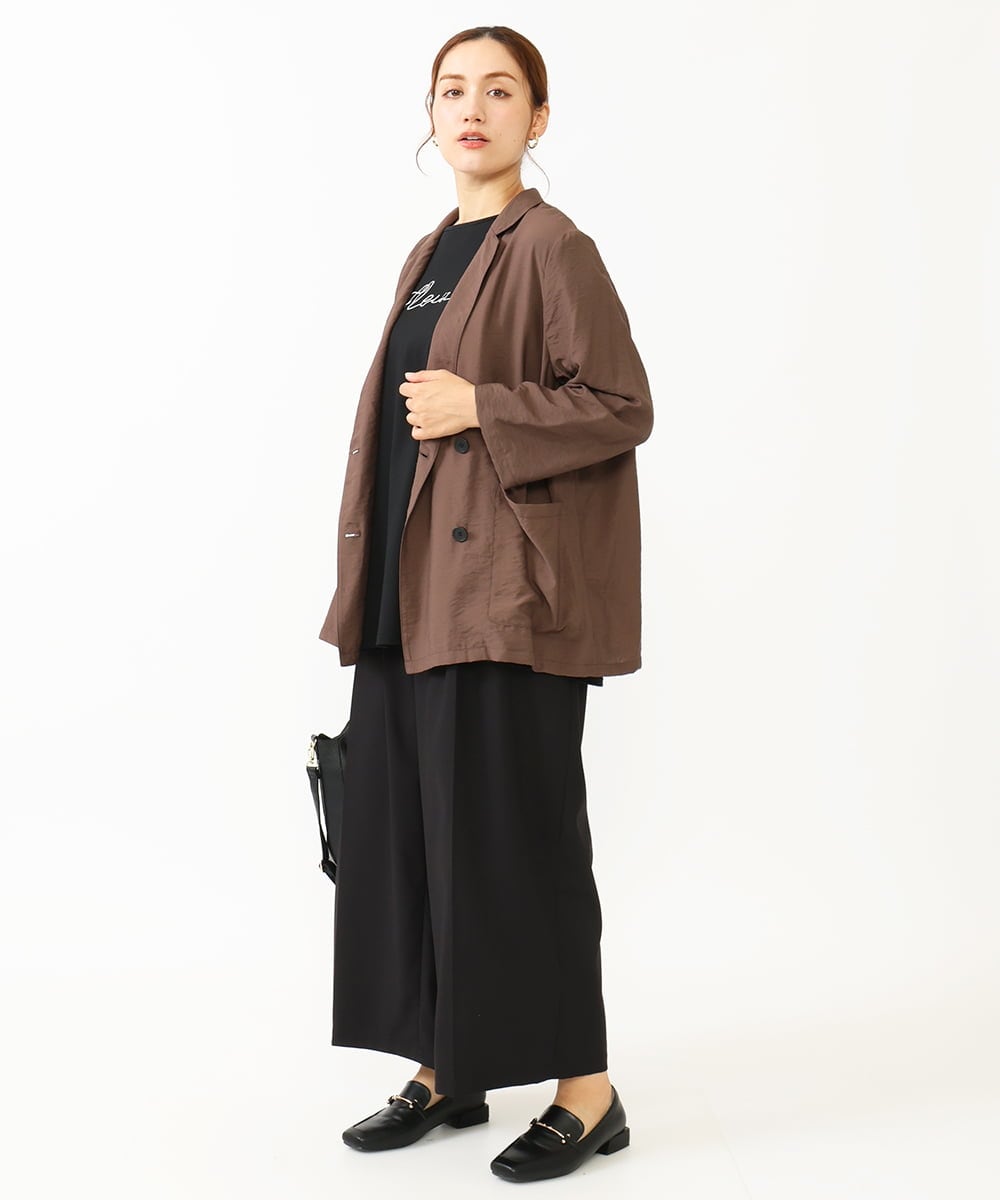 OLJKV11149 eur3(エウルキューブ) 【大きいサイズ】シアージャケット ブラウン(87)