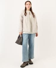 OLJLA07199 eur3(エウルキューブ) 【大きいサイズ】キルティングコンビブルゾン ベージュ(82)