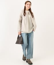 OLJLA07199 eur3(エウルキューブ) 【大きいサイズ】キルティングコンビブルゾン ベージュ(82)