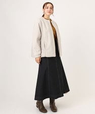 OLJLA07199 eur3(エウルキューブ) 【大きいサイズ】キルティングコンビブルゾン ベージュ(82)