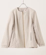 OLJLA07199 eur3(エウルキューブ) 【大きいサイズ】キルティングコンビブルゾン ベージュ(82)