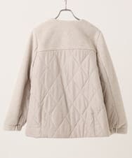 OLJLA07199 eur3(エウルキューブ) 【大きいサイズ】キルティングコンビブルゾン ベージュ(82)