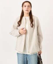 OLJLA07199 eur3(エウルキューブ) 【大きいサイズ】キルティングコンビブルゾン ベージュ(82)