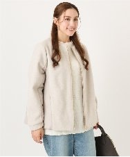 OLJLA07199 eur3(エウルキューブ) 【大きいサイズ】キルティングコンビブルゾン ベージュ(82)