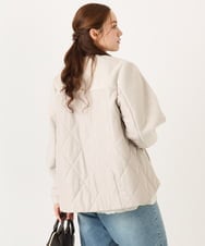 OLJLA07199 eur3(エウルキューブ) 【大きいサイズ】キルティングコンビブルゾン ベージュ(82)