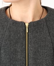 OLJLA07199 eur3(エウルキューブ) 【大きいサイズ】キルティングコンビブルゾン ダークグレー(93)