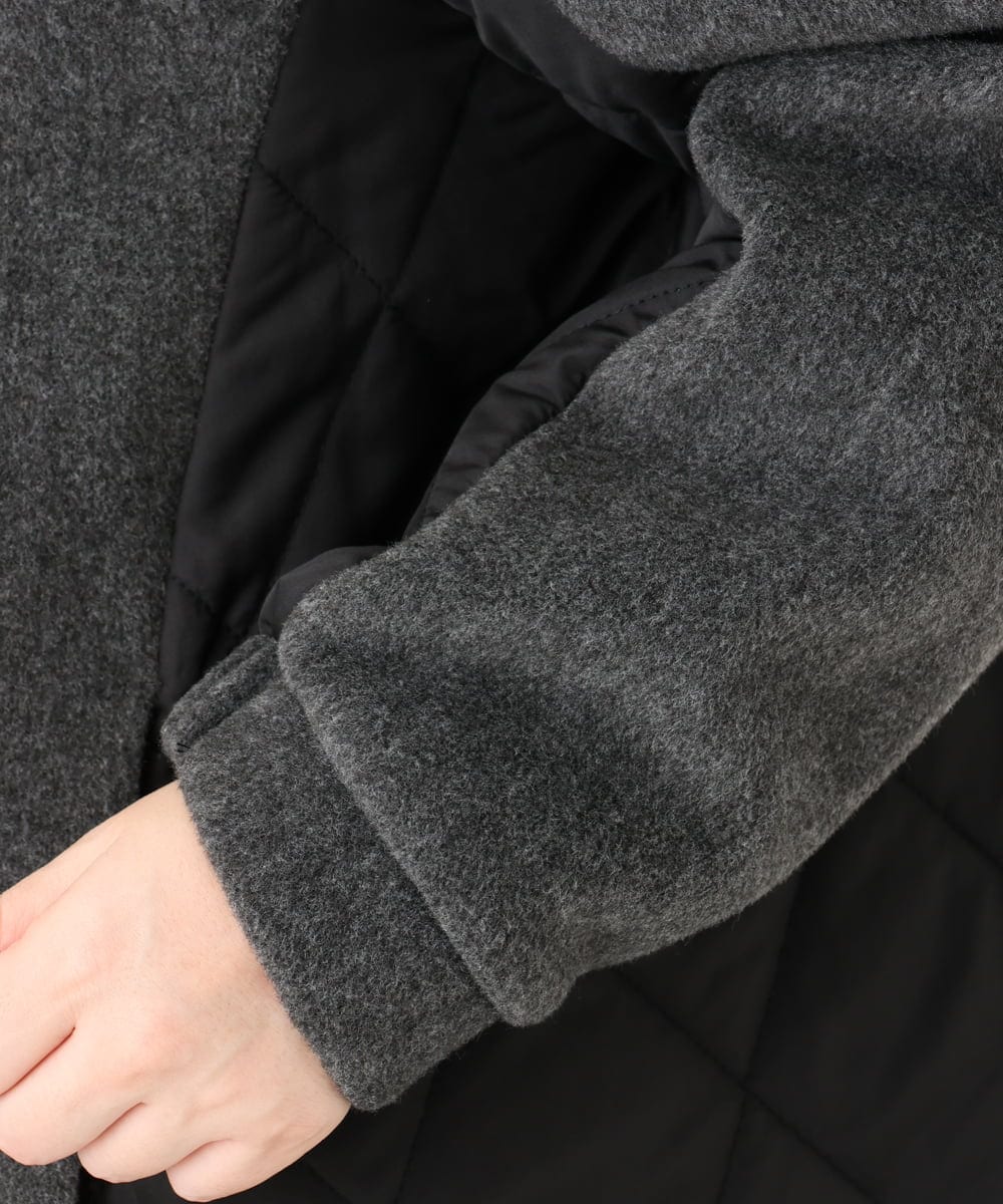 OLJLA07199 eur3(エウルキューブ) 【大きいサイズ】キルティングコンビブルゾン ダークグレー(93)