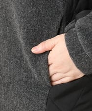 OLJLA07199 eur3(エウルキューブ) 【大きいサイズ】キルティングコンビブルゾン ダークグレー(93)