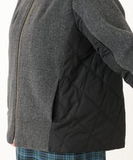 OLJLA07199 eur3(エウルキューブ) 【大きいサイズ】キルティングコンビブルゾン ダークグレー(93)