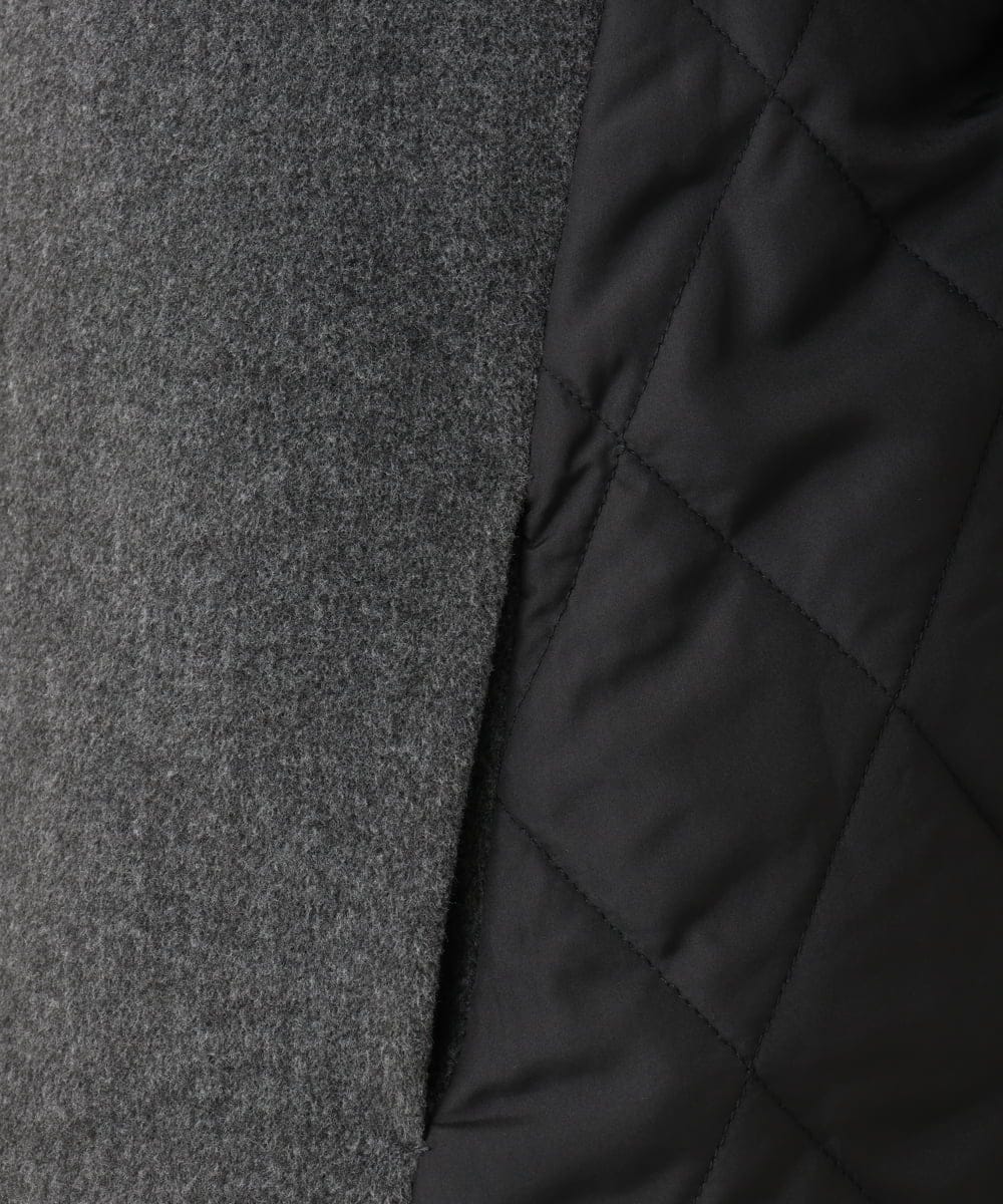 OLJLA07199 eur3(エウルキューブ) 【大きいサイズ】キルティングコンビブルゾン ダークグレー(93)