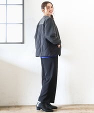 OLJLA07199 eur3(エウルキューブ) 【大きいサイズ】キルティングコンビブルゾン ダークグレー(93)