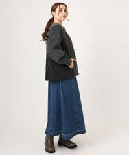 OLJLA07199 eur3(エウルキューブ) 【大きいサイズ】キルティングコンビブルゾン ダークグレー(93)