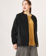 OLJLA07199 eur3(エウルキューブ) 【大きいサイズ】キルティングコンビブルゾン ブラック(94)