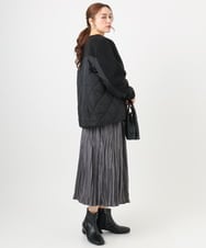 OLJLA07199 eur3(エウルキューブ) 【大きいサイズ】キルティングコンビブルゾン ブラック(94)