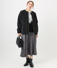 OLJLA07199 eur3(エウルキューブ) 【大きいサイズ】キルティングコンビブルゾン ブラック(94)