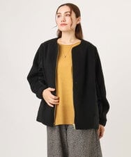 OLJLA07199 eur3(エウルキューブ) 【大きいサイズ】キルティングコンビブルゾン ブラック(94)