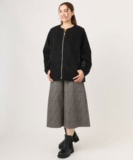 OLJLA07199 eur3(エウルキューブ) 【大きいサイズ】キルティングコンビブルゾン ブラック(94)