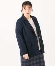 OLJLA08169 eur3(エウルキューブ) 【WEB先行販売】【大きいサイズ】テーラードジャケット ネイビー(57)