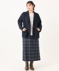 OLJLA08169 eur3(エウルキューブ) 【WEB先行販売】【大きいサイズ】テーラードジャケット ネイビー(57)